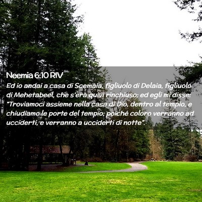 Picture 02 - Neemia 6:10 RIV - Ed io andai a casa di Scemaia, figliuolo di - Bible Verse Picture