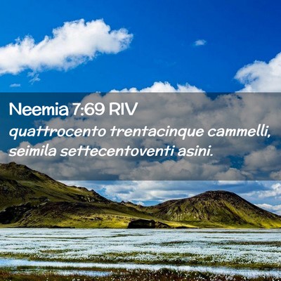 Picture 02 - Neemia 7:69 RIV - quattrocento trentacinque cammelli, seimila - Bible Verse Picture