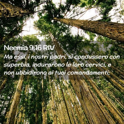 Picture 02 - Neemia 9:16 RIV - Ma essi, i nostri padri, si condussero con - Bible Verse Picture