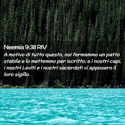 Picture 02 - Neemia 9:38 RIV - A motivo di tutto questo, noi fermammo un patto - Bible Verse Picture