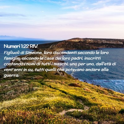 Picture 02 - Numeri 1:22 RIV - Figliuoli di Simeone, loro discendenti secondo le - Bible Verse Picture