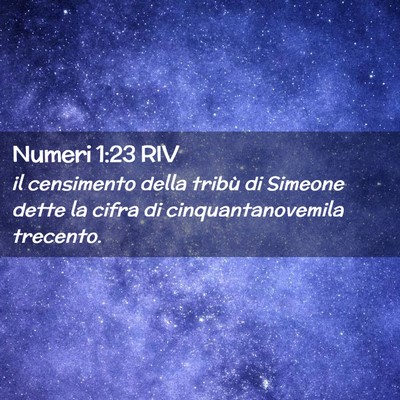 Picture 02 - Numeri 1:23 RIV - il censimento della tribù di Simeone dette la - Bible Verse Picture