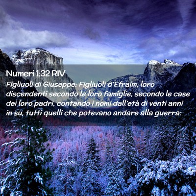Picture 02 - Numeri 1:32 RIV - Figliuoli di Giuseppe: Figliuoli d’Efraim, loro - Bible Verse Picture