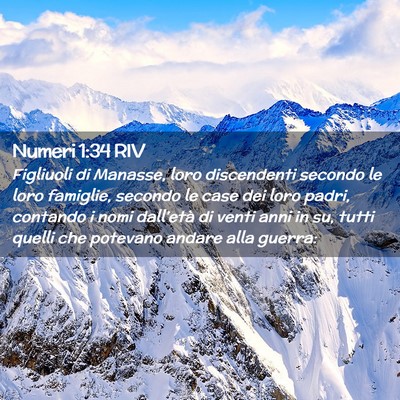 Picture 02 - Numeri 1:34 RIV - Figliuoli di Manasse, loro discendenti secondo le - Bible Verse Picture