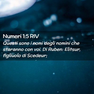 Picture 02 - Numeri 1:5 RIV - Questi sono i nomi degli nomini che staranno con - Bible Verse Picture