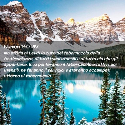 Picture 02 - Numeri 1:50 RIV - ma affida ai Leviti la cura del tabernacolo della - Bible Verse Picture