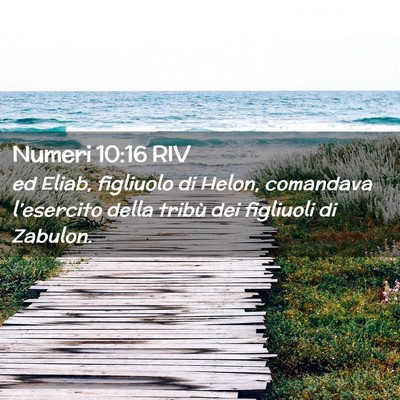 Picture 02 - Numeri 10:16 RIV - ed Eliab, figliuolo di Helon, comandava - Bible Verse Picture