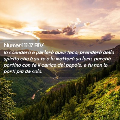 Picture 02 - Numeri 11:17 RIV - Io scenderò e parlerò quivi teco; prenderò - Bible Verse Picture