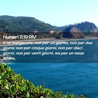 Picture 02 - Numeri 11:19 RIV - E ne mangerete, non per un giorno, non per due - Bible Verse Picture