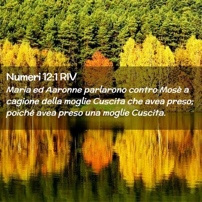 Picture 02 - Numeri 12:1 RIV - Maria ed Aaronne parlarono contro Mosè a cagione - Bible Verse Picture