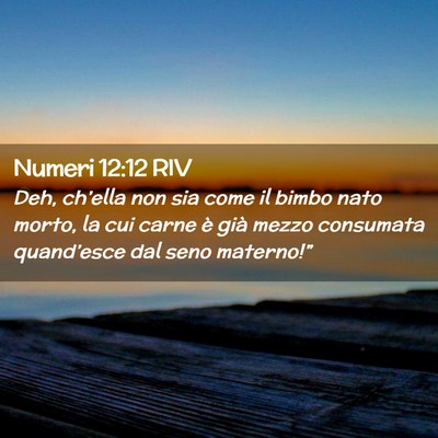 Picture 02 - Numeri 12:12 RIV - Deh, ch’ella non sia come il bimbo nato morto, - Bible Verse Picture