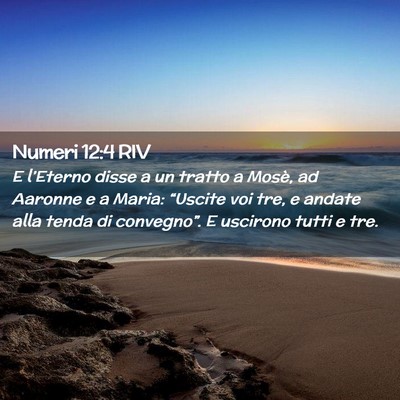 Picture 02 - Numeri 12:4 RIV - E l’Eterno disse a un tratto a Mosè, ad - Bible Verse Picture