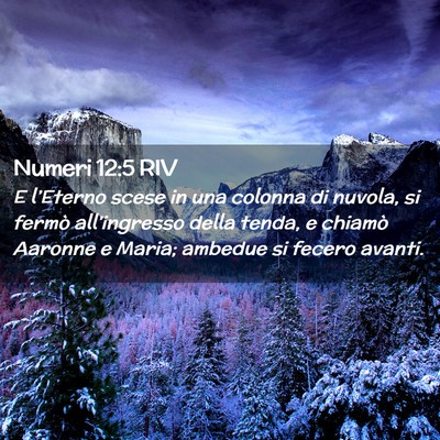 Picture 02 - Numeri 12:5 RIV - E l’Eterno scese in una colonna di nuvola, si - Bible Verse Picture