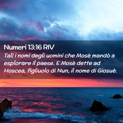 Picture 02 - Numeri 13:16 RIV - Tali i nomi degli uomini che Mosè mandò a - Bible Verse Picture