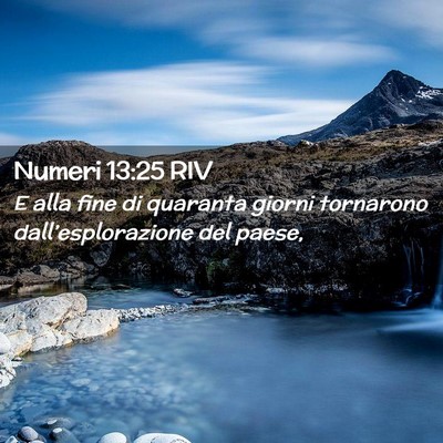 Picture 02 - Numeri 13:25 RIV - E alla fine di quaranta giorni tornarono - Bible Verse Picture