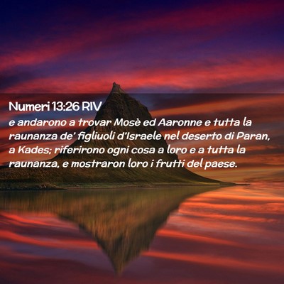 Picture 02 - Numeri 13:26 RIV - e andarono a trovar Mosè ed Aaronne e tutta la - Bible Verse Picture