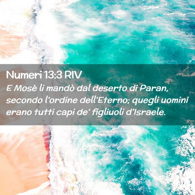 Picture 02 - Numeri 13:3 RIV - E Mosè li mandò dal deserto di Paran, secondo - Bible Verse Picture