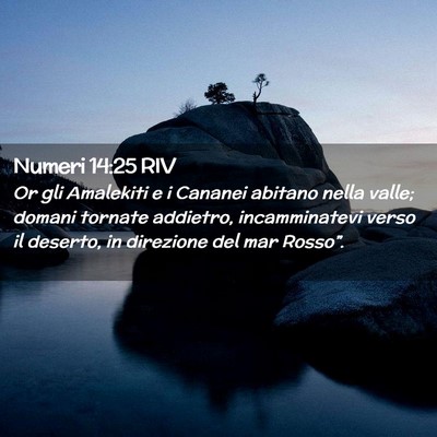 Picture 02 - Numeri 14:25 RIV - Or gli Amalekiti e i Cananei abitano nella valle; - Bible Verse Picture