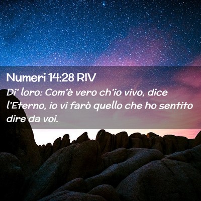 Picture 02 - Numeri 14:28 RIV - Di’ loro: Com’è vero ch’io vivo, dice - Bible Verse Picture