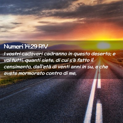 Picture 02 - Numeri 14:29 RIV - I vostri cadaveri cadranno in questo deserto; e - Bible Verse Picture