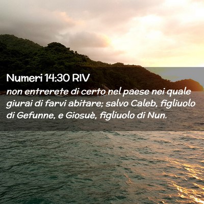 Picture 02 - Numeri 14:30 RIV - non entrerete di certo nel paese nei quale giurai - Bible Verse Picture
