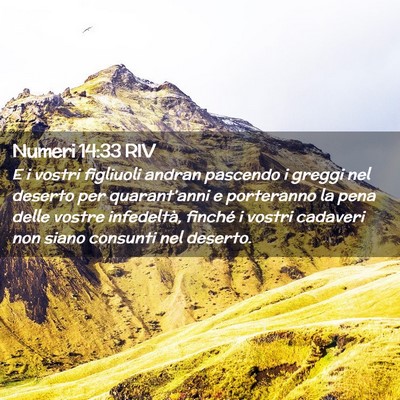 Picture 02 - Numeri 14:33 RIV - E i vostri figliuoli andran pascendo i greggi nel - Bible Verse Picture