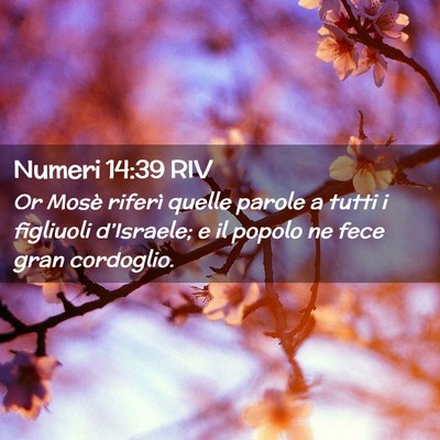 Picture 02 - Numeri 14:39 RIV - Or Mosè riferì quelle parole a tutti i - Bible Verse Picture