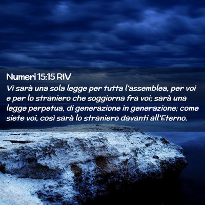 Picture 02 - Numeri 15:15 RIV - Vi sarà una sola legge per tutta l’assemblea, - Bible Verse Picture