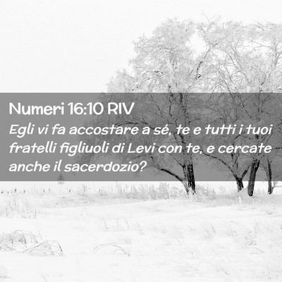 Picture 02 - Numeri 16:10 RIV - Egli vi fa accostare a sé, te e tutti i tuoi - Bible Verse Picture