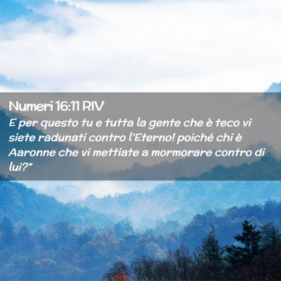 Picture 02 - Numeri 16:11 RIV - E per questo tu e tutta la gente che è teco vi - Bible Verse Picture