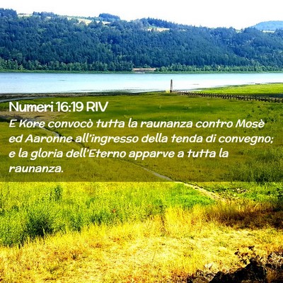 Picture 02 - Numeri 16:19 RIV - E Kore convocò tutta la raunanza contro Mosè ed - Bible Verse Picture