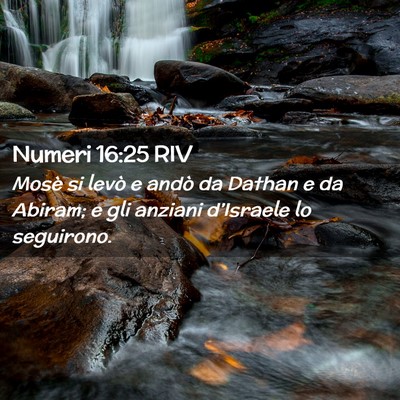 Picture 02 - Numeri 16:25 RIV - Mosè si levò e andò da Dathan e da Abiram; e - Bible Verse Picture