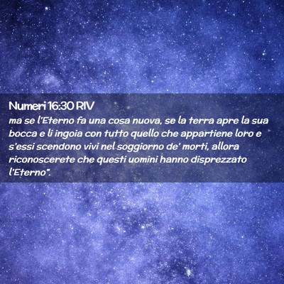 Picture 02 - Numeri 16:30 RIV - ma se l’Eterno fa una cosa nuova, se la terra - Bible Verse Picture