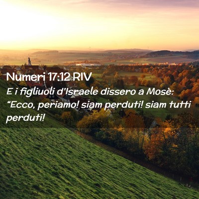 Picture 02 - Numeri 17:12 RIV - E i figliuoli d’Israele dissero a Mosè: - Bible Verse Picture