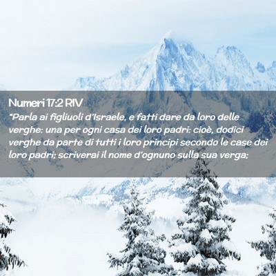 Picture 02 - Numeri 17:2 RIV - “Parla ai figliuoli d’Israele, e fatti dare - Bible Verse Picture