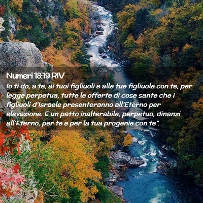 Picture 02 - Numeri 18:19 RIV - Io ti do, a te, ai tuoi figliuoli e alle tue - Bible Verse Picture