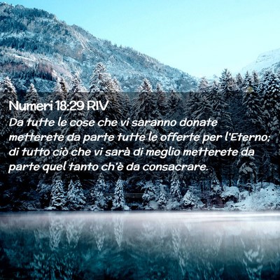 Picture 02 - Numeri 18:29 RIV - Da tutte le cose che vi saranno donate metterete - Bible Verse Picture