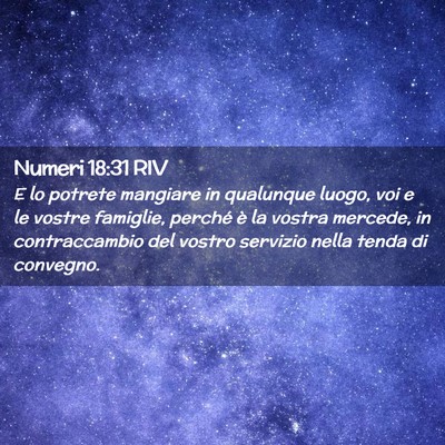 Picture 02 - Numeri 18:31 RIV - E lo potrete mangiare in qualunque luogo, voi e - Bible Verse Picture