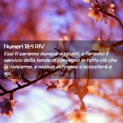 Picture 02 - Numeri 18:4 RIV - Essi ti saranno dunque aggiunti, e faranno il - Bible Verse Picture