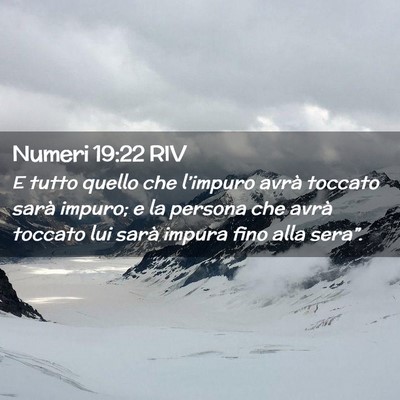 Picture 02 - Numeri 19:22 RIV - E tutto quello che l’impuro avrà toccato sarà - Bible Verse Picture