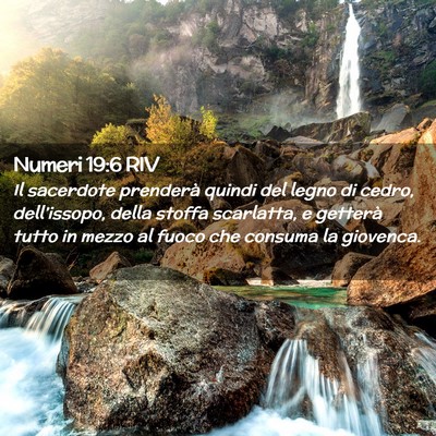 Picture 02 - Numeri 19:6 RIV - Il sacerdote prenderà quindi del legno di cedro, - Bible Verse Picture