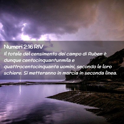 Picture 02 - Numeri 2:16 RIV - Il totale del censimento dei campo di Ruben è - Bible Verse Picture