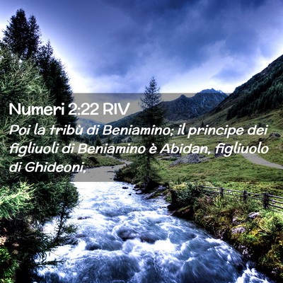 Picture 02 - Numeri 2:22 RIV - Poi la tribù di Beniamino; il principe dei - Bible Verse Picture