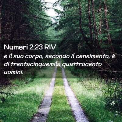 Picture 02 - Numeri 2:23 RIV - e il suo corpo, secondo il censimento, è di - Bible Verse Picture