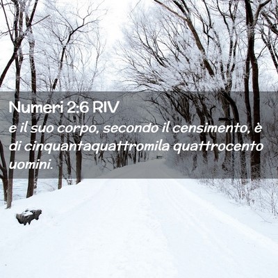 Picture 02 - Numeri 2:6 RIV - e il suo corpo, secondo il censimento, è di - Bible Verse Picture