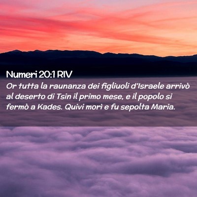 Picture 02 - Numeri 20:1 RIV - Or tutta la raunanza dei figliuoli d’Israele - Bible Verse Picture