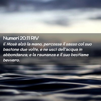 Picture 02 - Numeri 20:11 RIV - E Mosè alzò la mano, percosse il sasso col suo - Bible Verse Picture