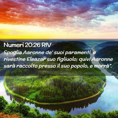 Picture 02 - Numeri 20:26 RIV - Spoglia Aaronne de’ suoi paramenti, e rivestine - Bible Verse Picture