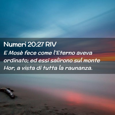 Picture 02 - Numeri 20:27 RIV - E Mosè fece come l’Eterno aveva ordinato; ed - Bible Verse Picture