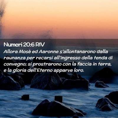 Picture 02 - Numeri 20:6 RIV - Allora Mosè ed Aaronne s’allontanarono dalla - Bible Verse Picture